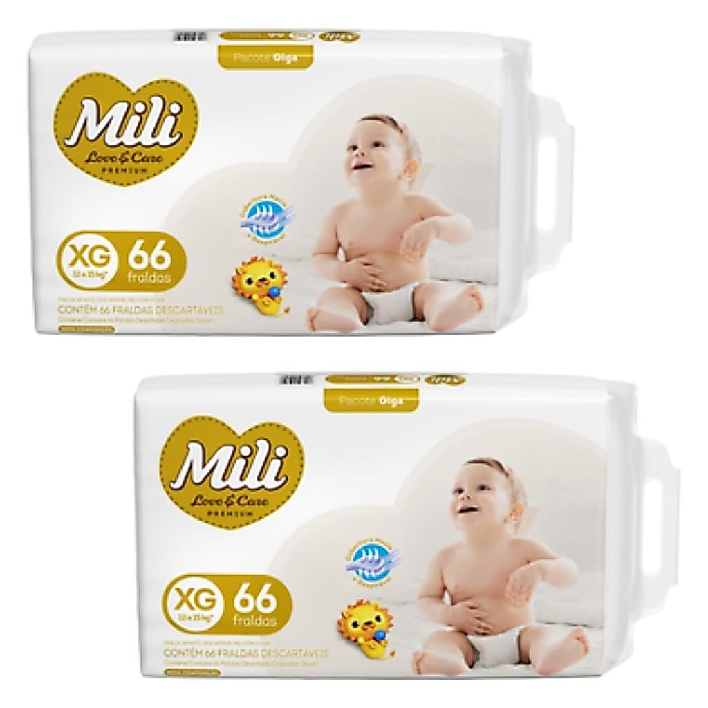 Kit C2 Fralda Love & Care Premium XG C66 - Mili