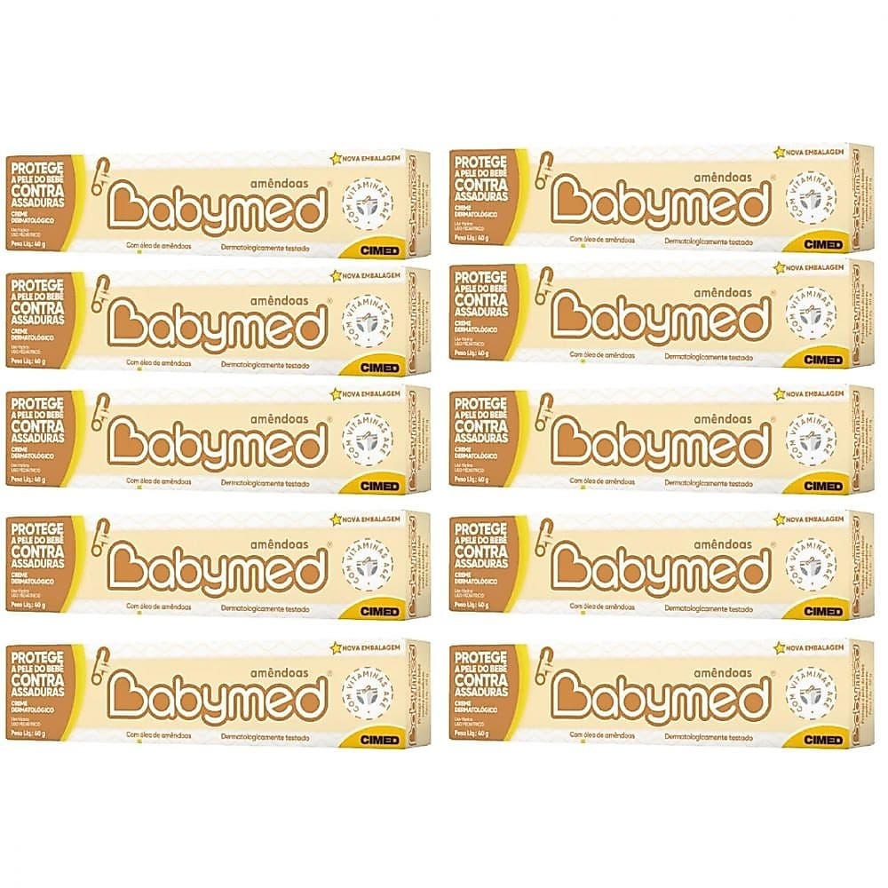 Pomada Assaduras Babymed Óleo de Amêndoas Cimed 40g- 10 Unidades