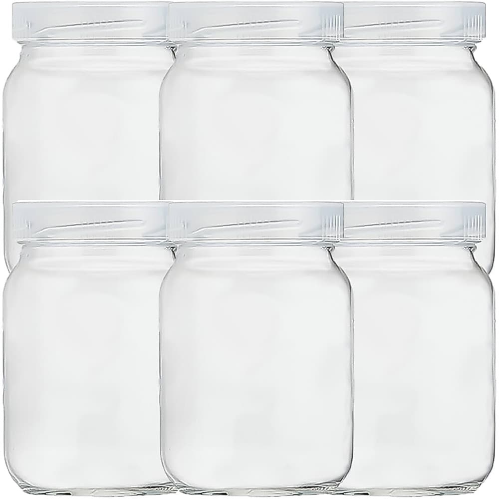 Kit 6 Potes de Vidro 200ml Armazenar Leite Materno Papinha Doce
