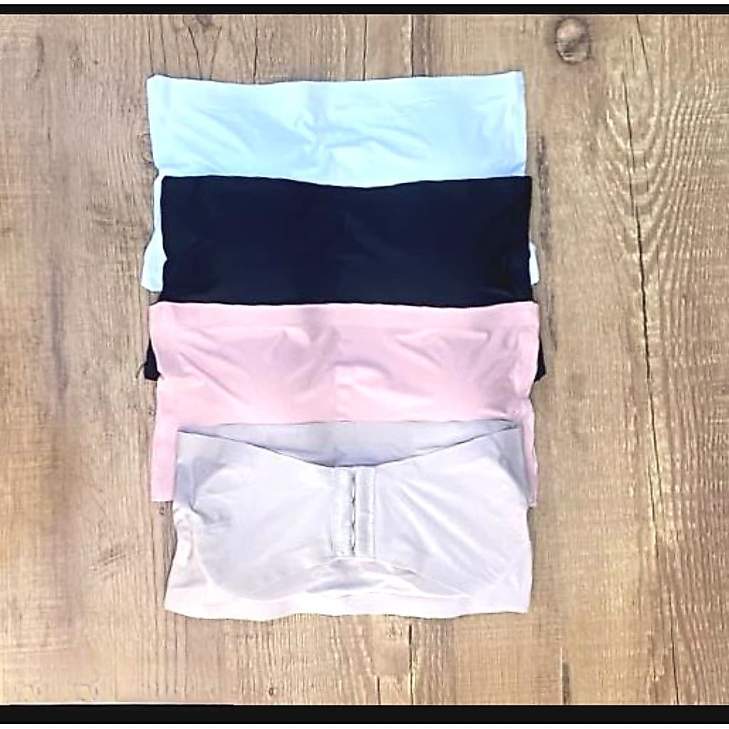 Conjunto sortido 1 - 3 cores estilo respirável - sutiã sem alças com copas removíveis - com fechos ajustáveis