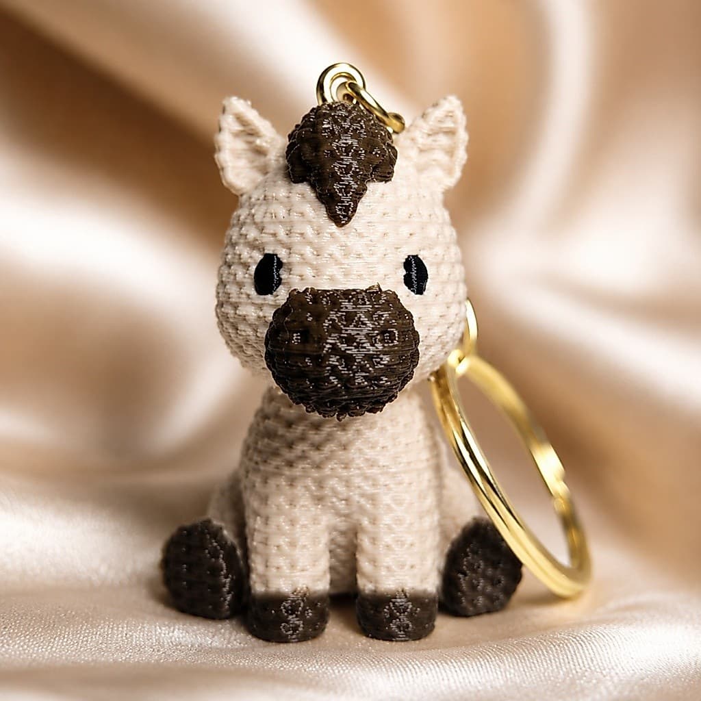 Chaveiro Cavalinho Pônei 3D Efeito Crochê 4cm Unidade ou Kit para Mochila Presente Country