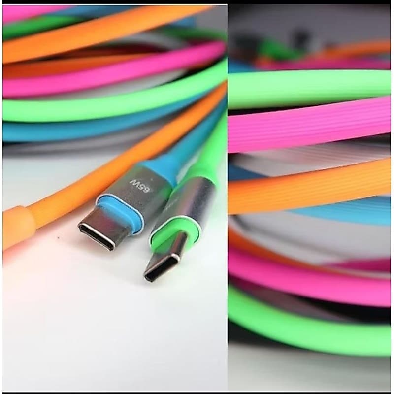 kit 2 Cabos de Silicone USB para Tipo C ou iPhone 1,20M- Flexível e Resistente