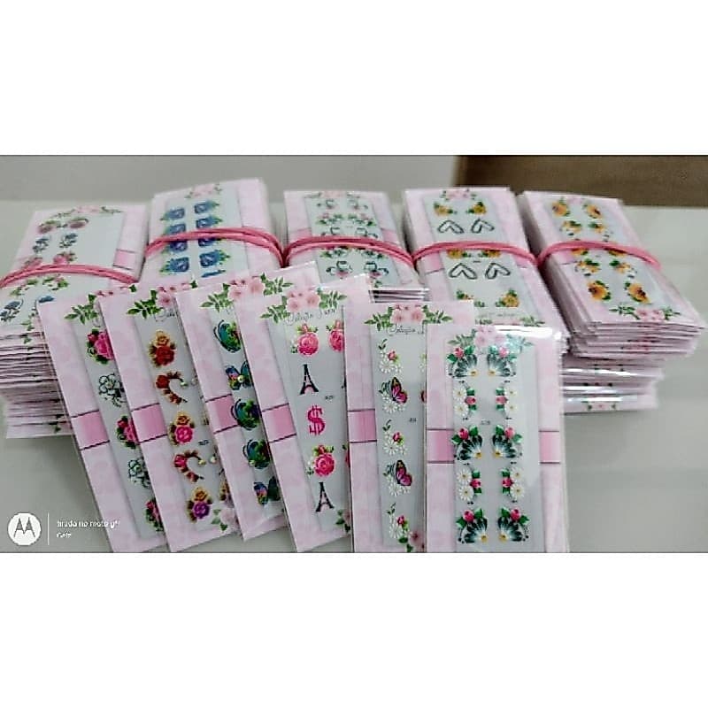 kit 500 adesivos de unhas kit variado para manicure