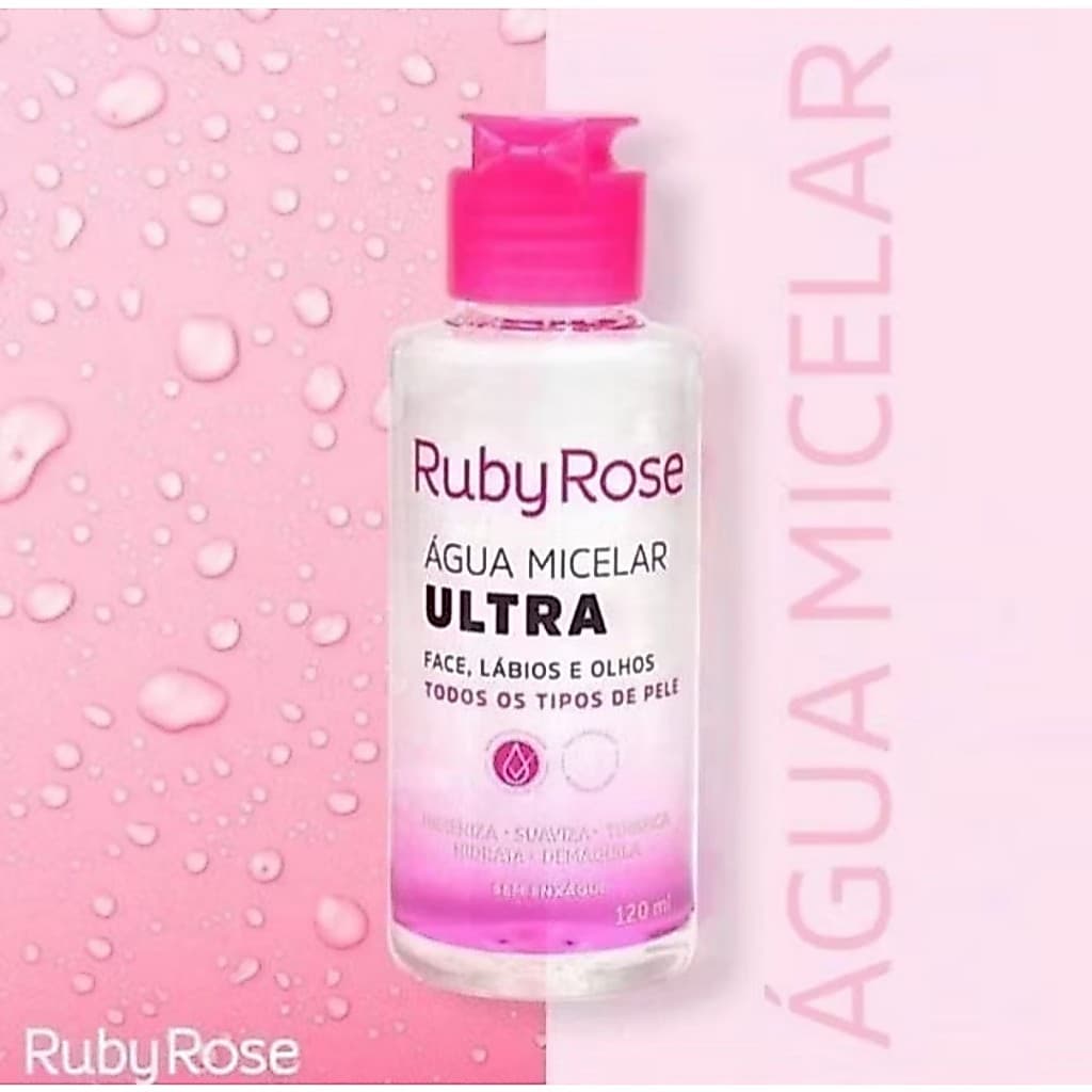 Água Micelar Ultra Demaquilante Ruby Rose120ml Sem Enxágue