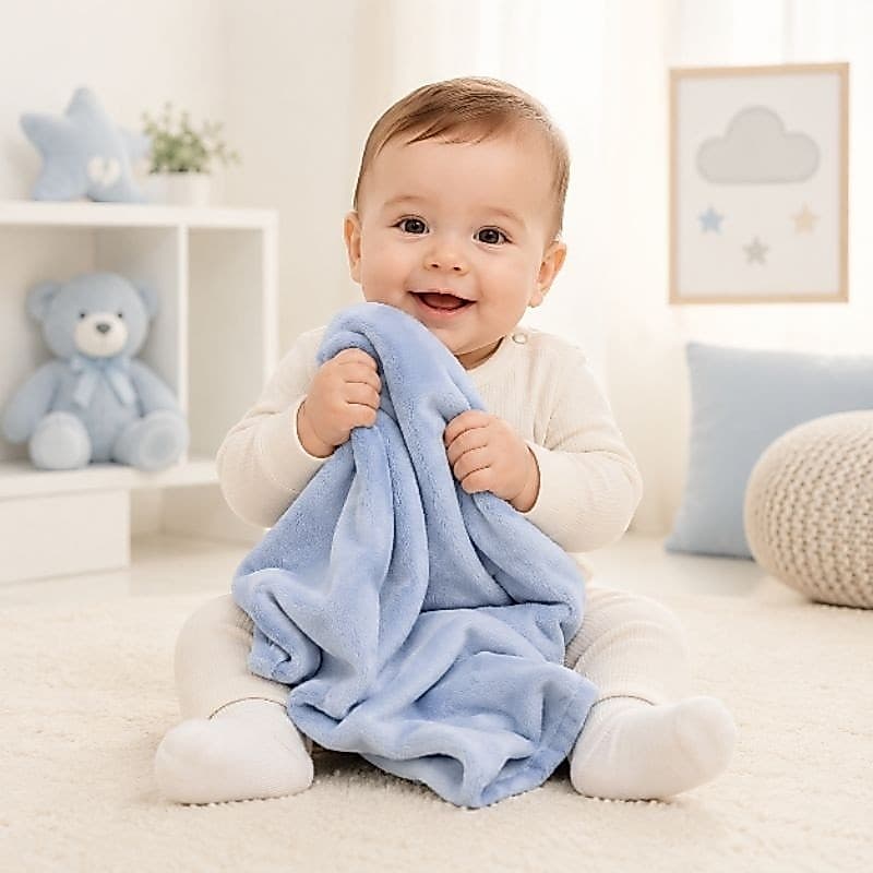 Manta se soft para bebê 0,85cmX1,00cm macia ao toque quentinha azul ou rosa