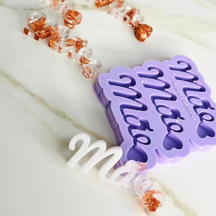 Molde de silicone dia das mães. 3 cavidades para resina. #6