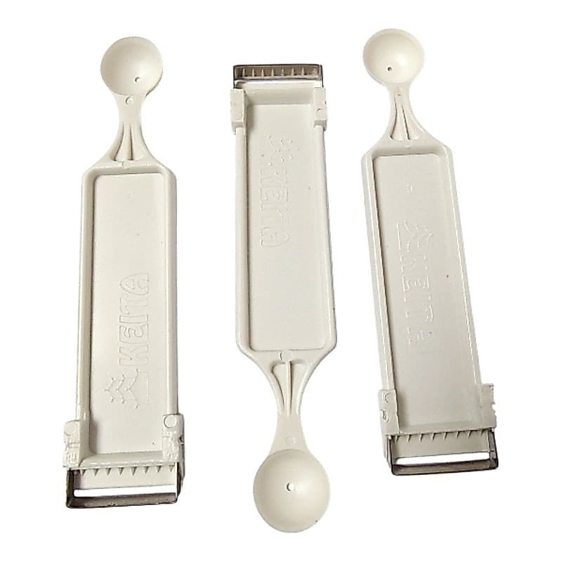 Kit 3 Descascador Boleador de Frutas 2 Em 1 Prático Lâminas Aço Inox