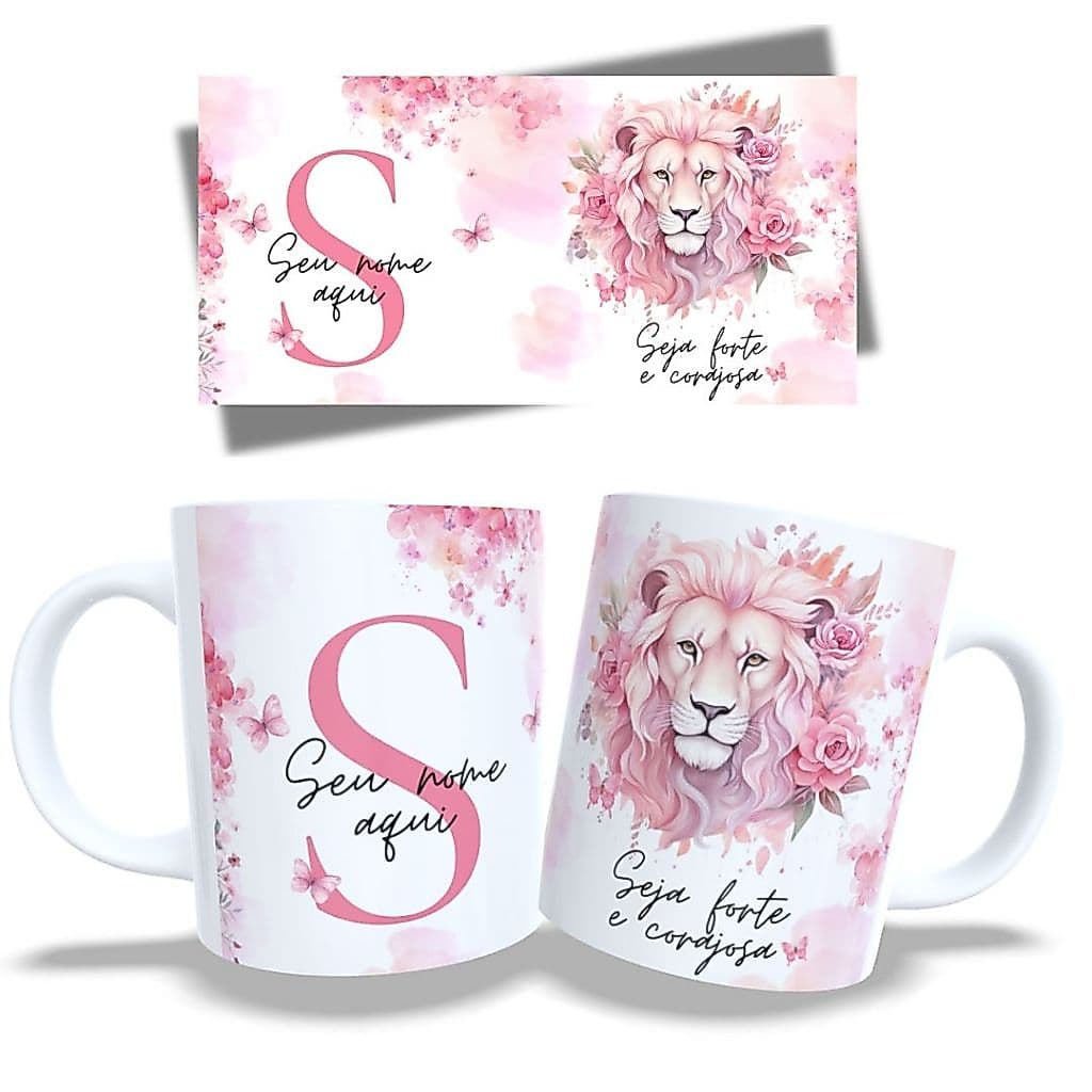 Canecas Personalizadas Alfabeto e Nome - Tema Seja Forte