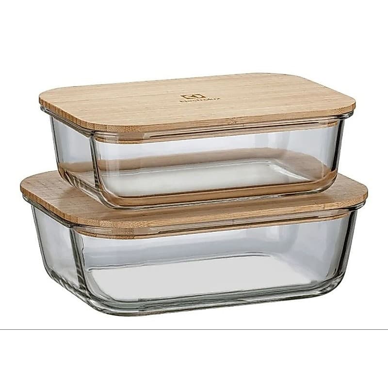 Conjunto 2 Potes Herméticos Travessas com Tampa de Bambu Electrolux