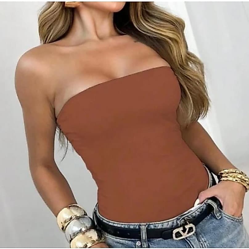 Body Feminino Faixa Suplex Premium Tomara que Caia Tubinho Moda Blogueira