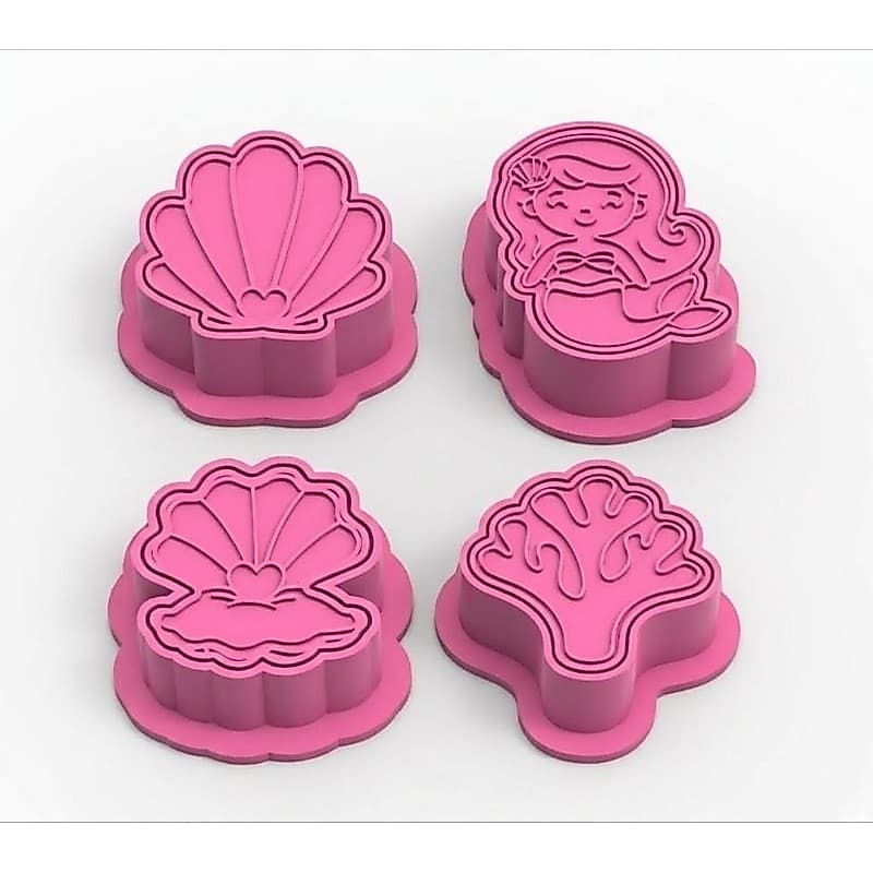 Ejetor Modelador Para Modelar Massas, Doces Brigadeiros | Ejetor Fundo do Mar Sereia Concha | Molde Para Doces de Festa