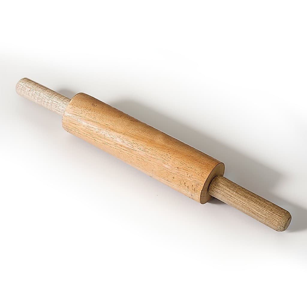 Rolo Madeira Abrir Massa Pão Macarrão Pizza 42cm Amassador Tradicional Durável Resistente Pratico