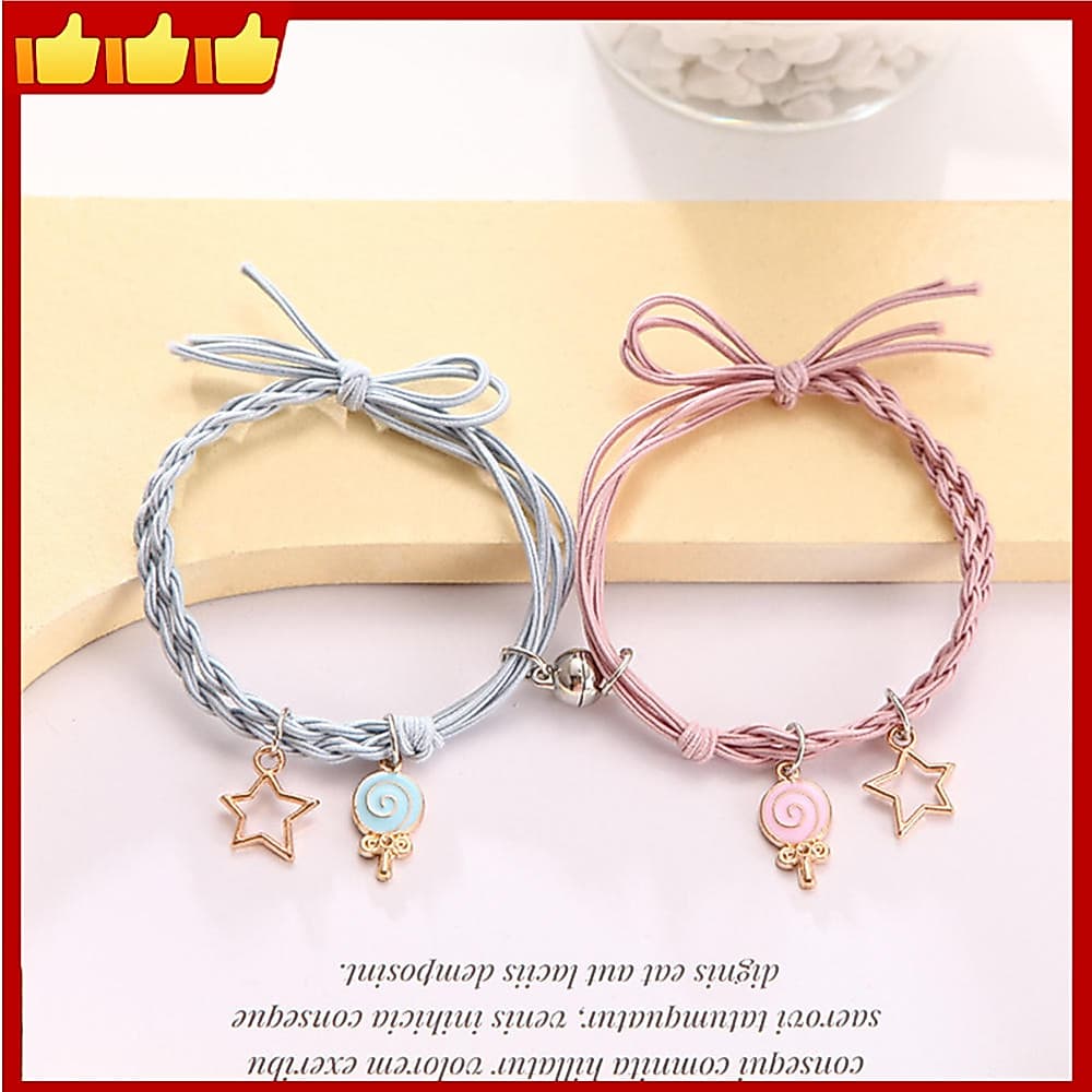 Pulseiras Magnéticas De Casal Com Estrela De Coelho , De Amizade Corda Trançada Para Mulheres E Meninas , Conjunto Combi