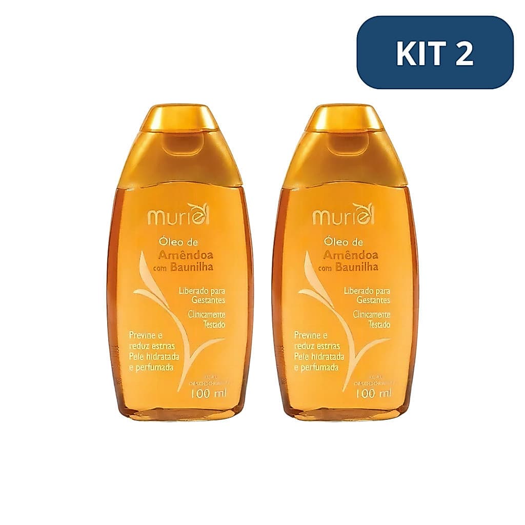 Kit 2 Óleo Corporal Amêndoas Com Baunilha Muriel 100ml