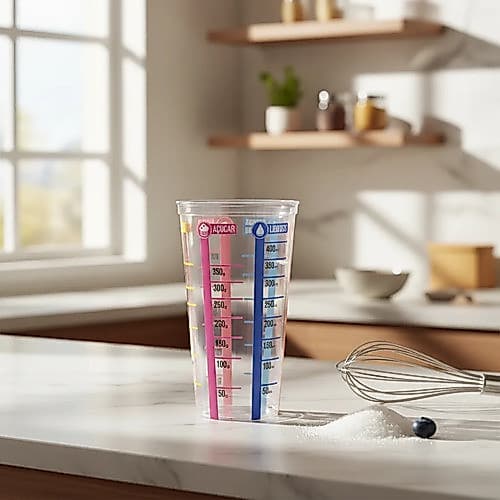 Copo Medidor De Ingredientes Medidas Graduado 500ml Grande Transparente