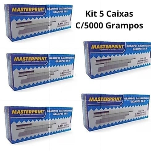 Kit 5 Cx Grampo 266 Galvanizado Para Grampeador 5.000 Unidades SUPER PROMOÇÃO!!!!!!!!!