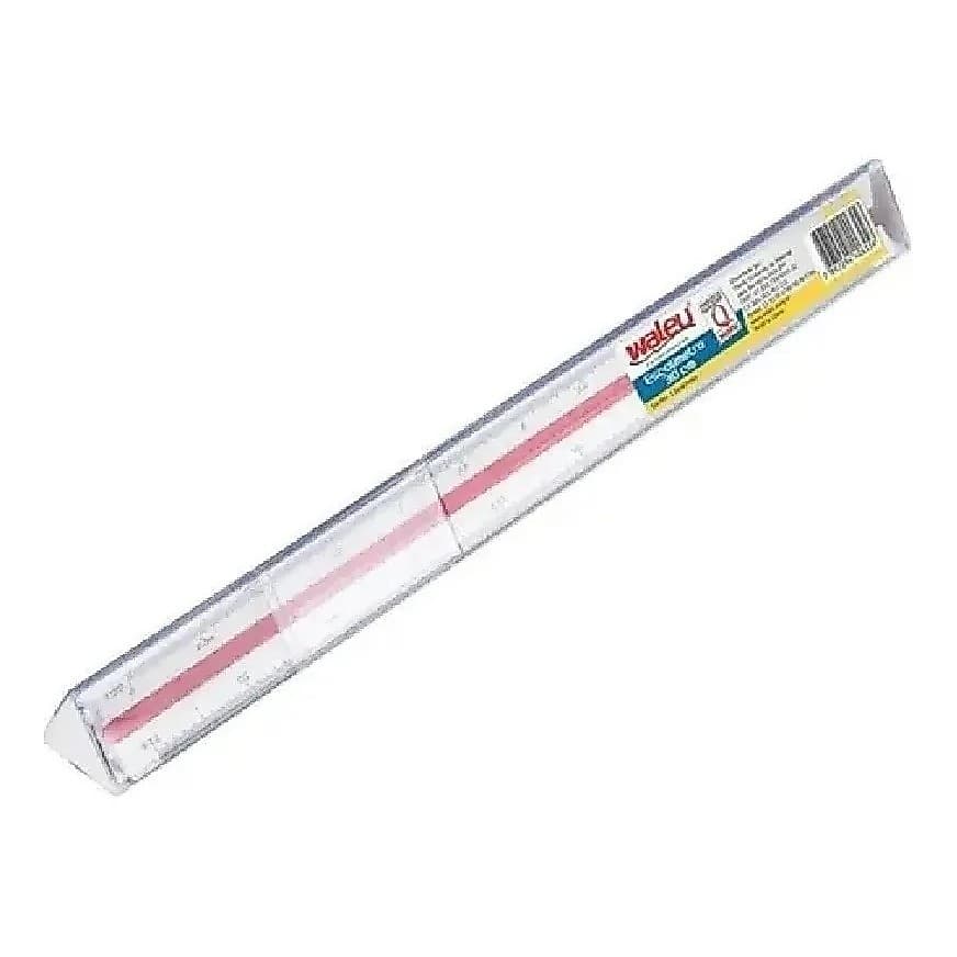 Escalímetro Triangular 30CM Profissional 6 Réguas Waleu