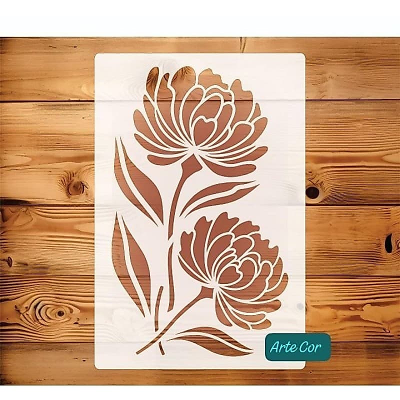 Estencil Floral com 20 x 30 cm / n. 279 / flores