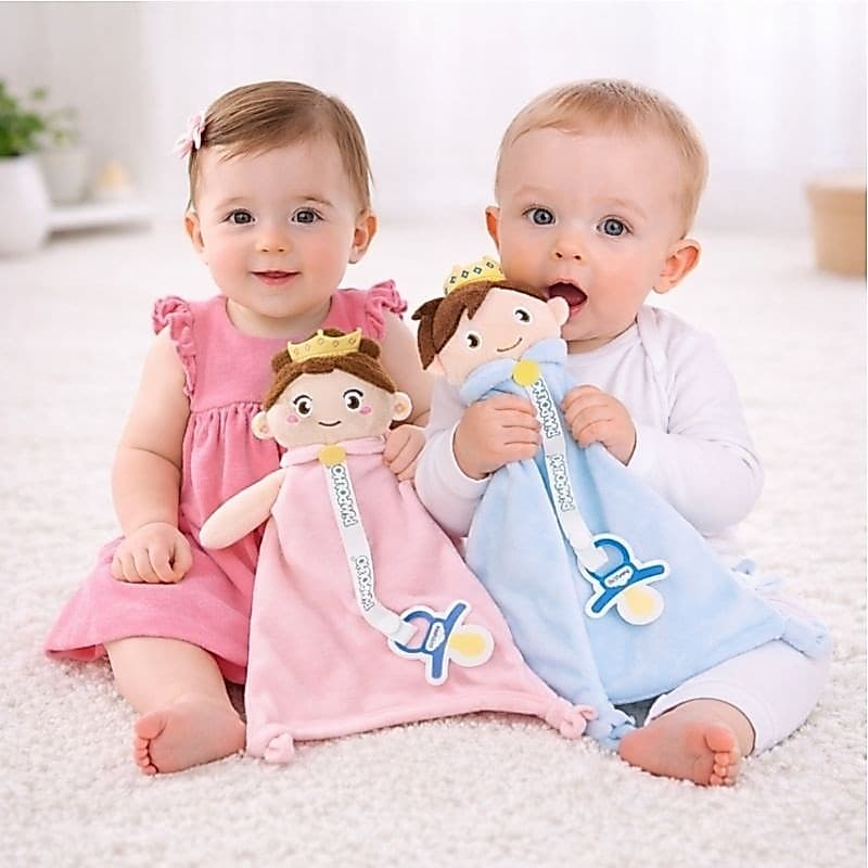 Naninha para Bebê com Prendedor de Chupeta Principe Princesa Pimpolho