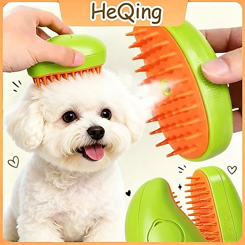 Escova A Vapor 3 Em 1 Pet  Para Gatos E Cães Remove Pelo, Massagem, Pente p/ Pelos
