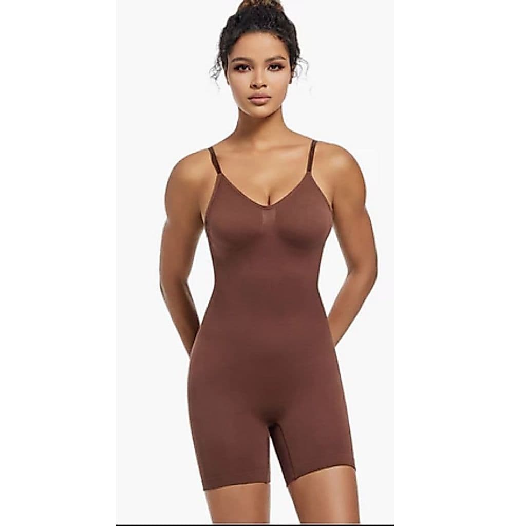 Macacão Cinta Modeladora Corpo Inteiro Pós-Parto Alta Compressão Sem Costura Body Redutor Microfibra