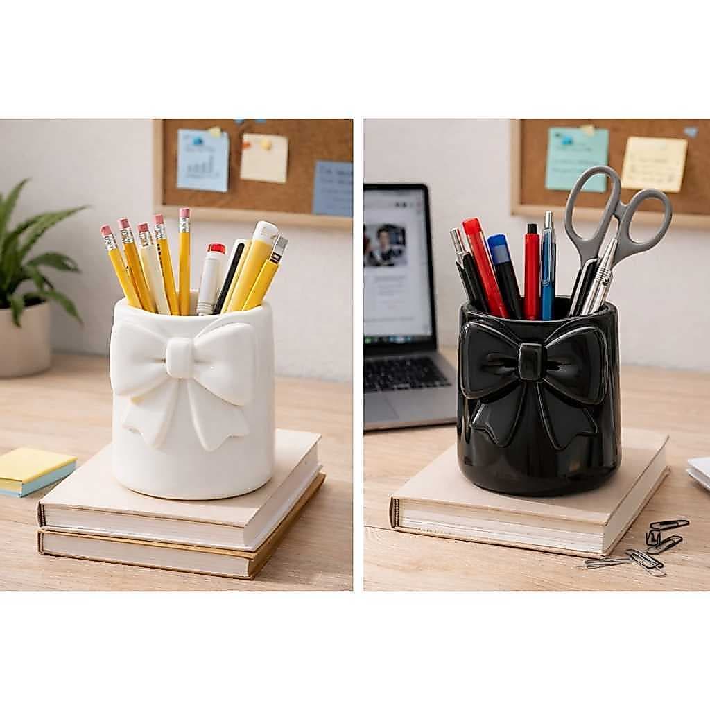 Porta Pincéis Laço Decorativo | Porta Lápis Elegante | Organizador Multiuso