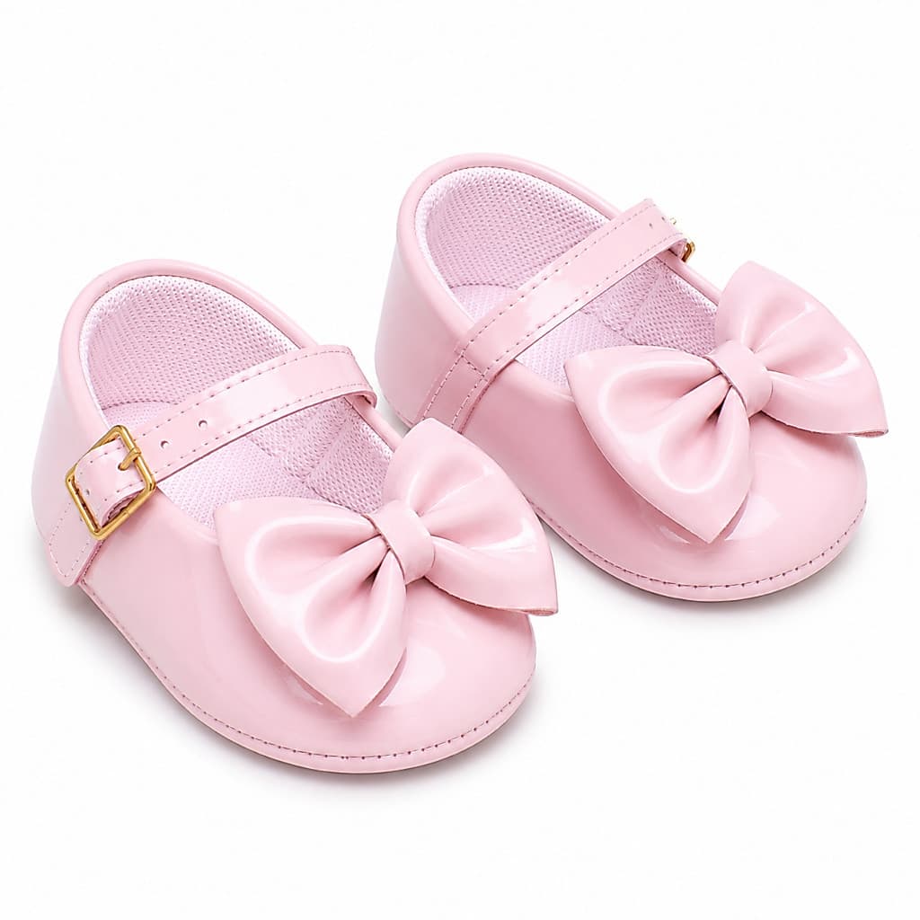 Sapatilha de Bebê Sapatinho Batizado Laço Simples e Elegante N°13 ao18