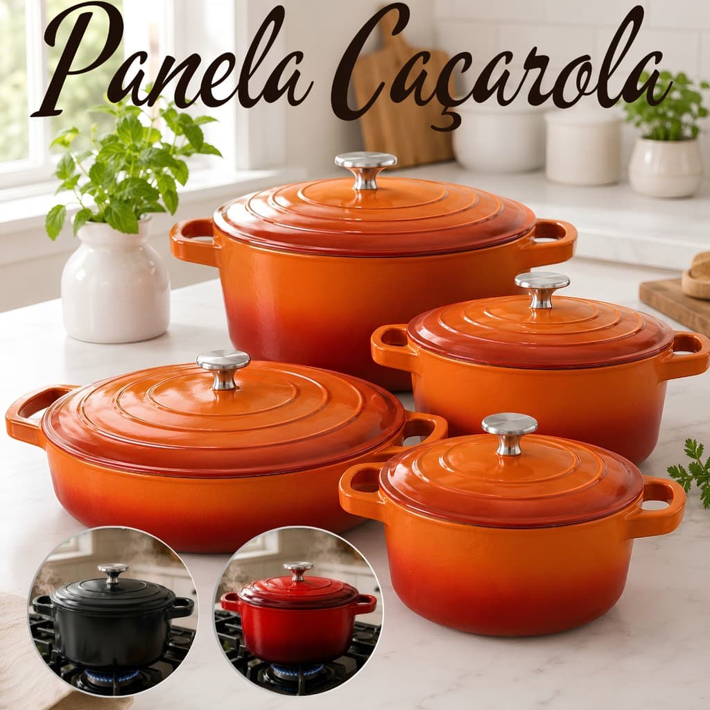 Panela Caçarola 20 24 26 e 28cm Revestimento Ceramico Aluminio Prensado Antirespingo Indução Forno Lava-louças