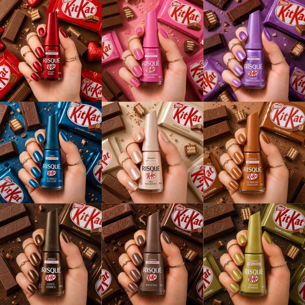 Esmalte Risqué KitKat Lançamento Esmalte Com Cheirinho De Chocolate Esmalte Atacado Oficial