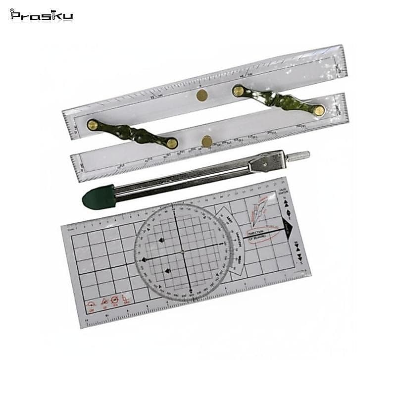[stdzsw] Conjunto De Metal De Plotagem De Gráfico Náutico Régua Paralela Marcações De Grade