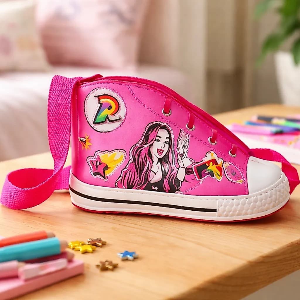 Bolsa Infantil Emilly Vick dos Rosa com Zíper Formato Tênis Para Menina - Nova Brink