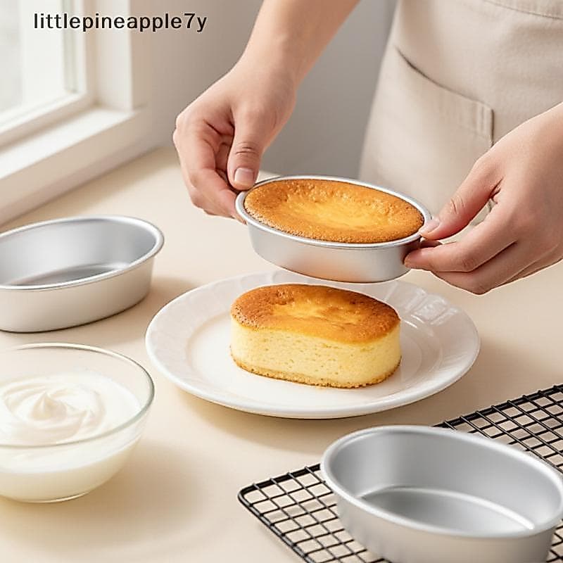 Pequena Forma Oval De Bolo De Alumínio Antiaderente De 1 Unidade Para Cheesecake , Flan E Panificação [COD]