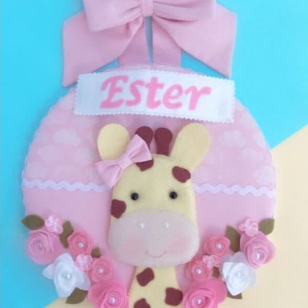 Porta maternidade girafa/ Decoração para quartinho
