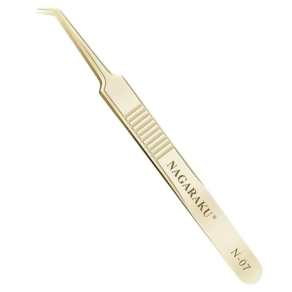 Pinça Linha Gold Nagaraku N-07 Curva Extensão de Cilios Precisa