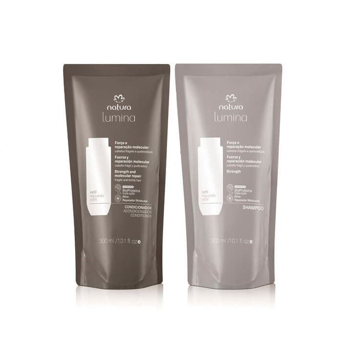 Kit Shampoo e Condicionador Natura Lumina Refil - Força e Reparação Molecular