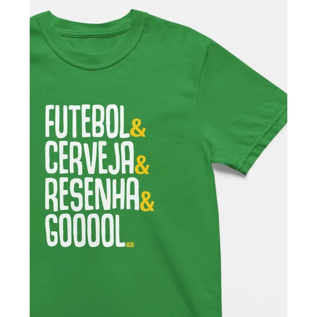 Camiseta Casual Estampa Futebol Cerveja Resenha Gooool Confortável