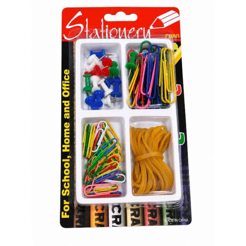 Kit de Papelaria 4 em 1 Completo Escritório Escola e Casa