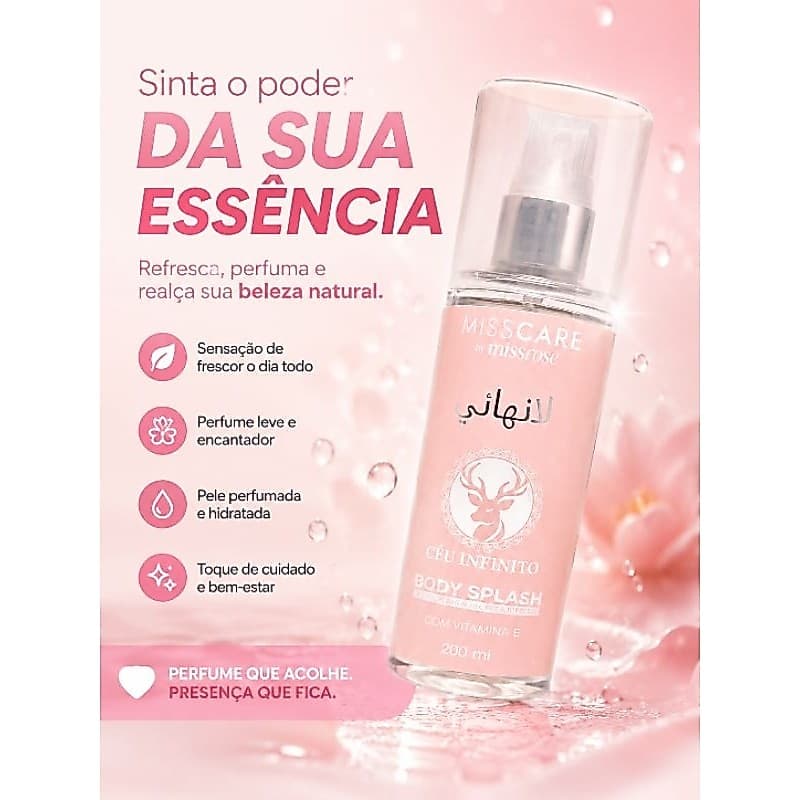 Body Splash Árabe Céu Infinito 200mls Miss Care by Miss Rôse - Perfume Feminino