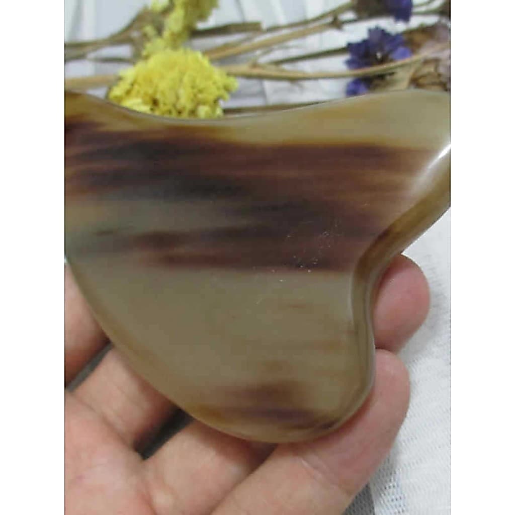Raspador de tendão facial Natural engrossado chifre placa raspagem beleza facial desintoxicação raspagem feminino corpo