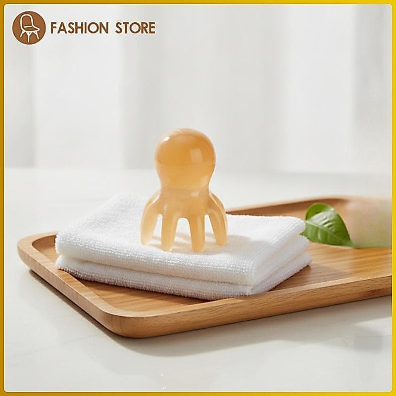 [Wishshopeelq] Pente Massageador De Cabeça De Polvo Compacto De Massagem Flexível Suave Para Casa , Dormir