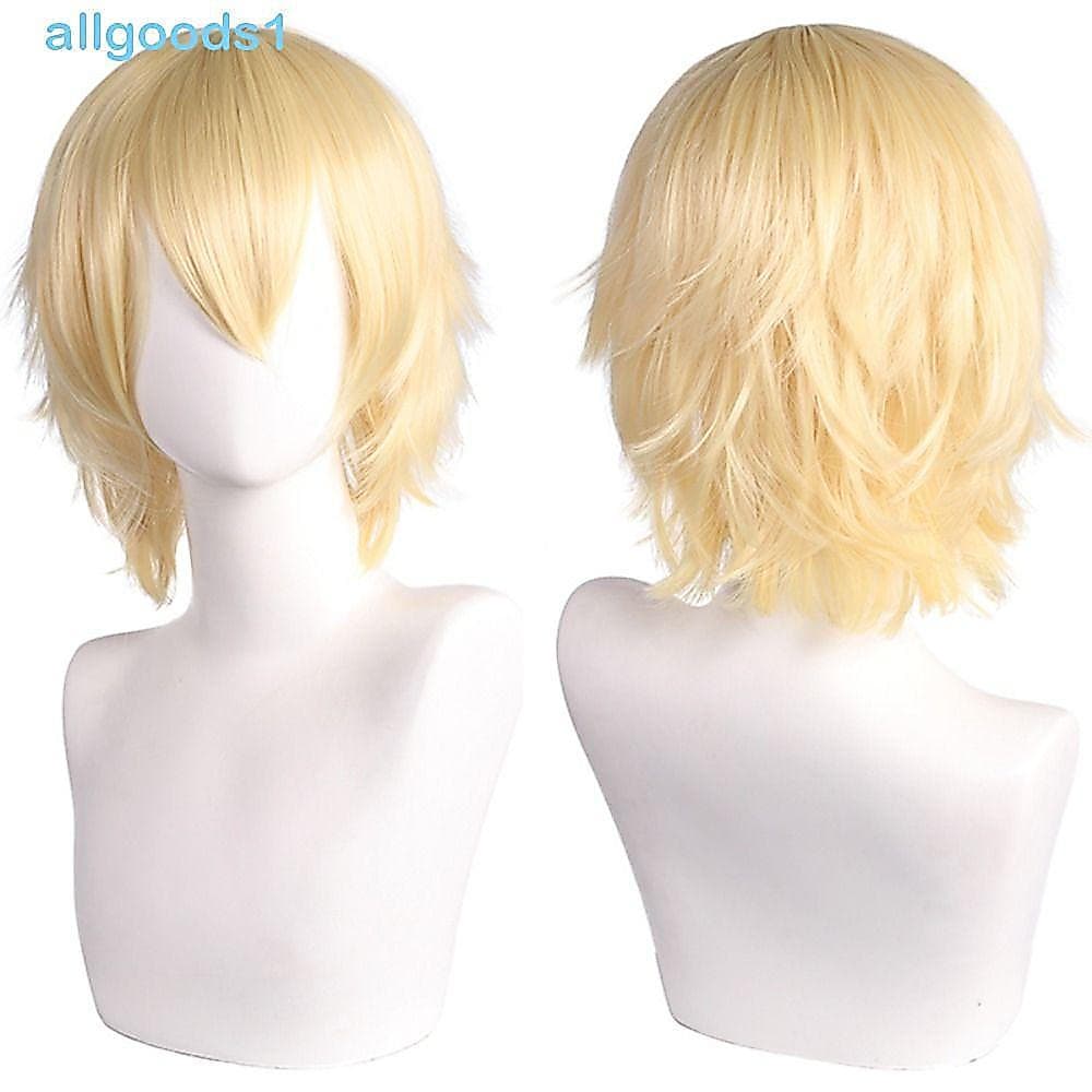 ALLGOODS Perucas Sintéticas Retas Curtas , Peruca Cosplay Colorida Universal Falsa , De Festa De Anime Rosa Vermelho Fof
