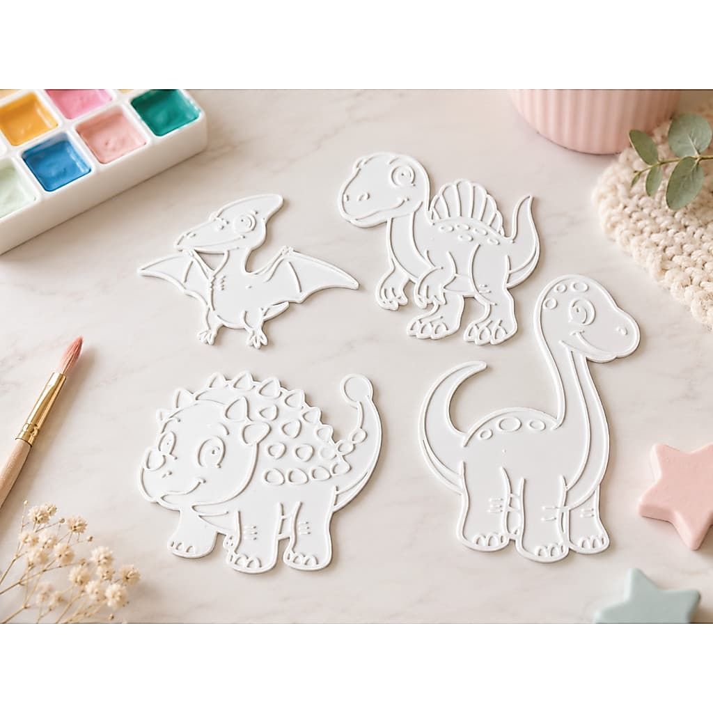 KIT para Pintura Reutilizavel Turma do Dinoussauro  em 3D I Infantil