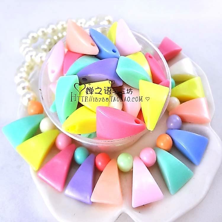 Diy artesanal frisado colar infantil Material triângulo geométrico contas coloridas doces contas acrílicas