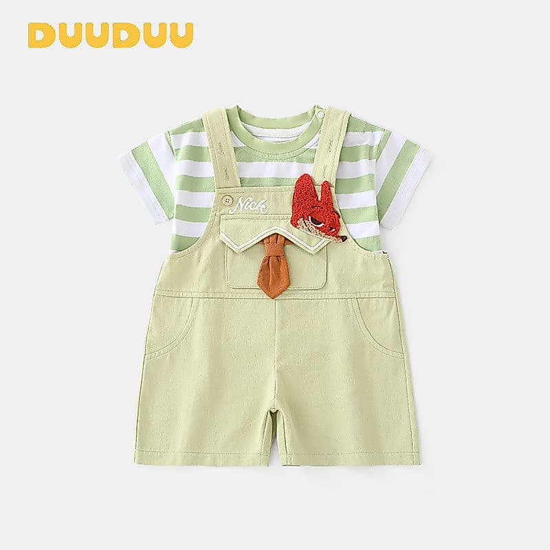 DUUUDUU Verde 2025 Novo Estilo Pequeno Mês Idade Macacão de Bebê Crianças Roupas Exteriores Desgaste Moda Bebê Terno de