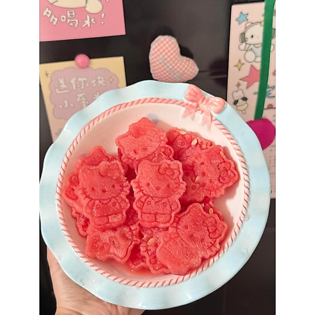 Molde de melancia em forma de frutas, adereços de gato fofo, tipo prensa doméstica, relevo, comer melão, desenho animado