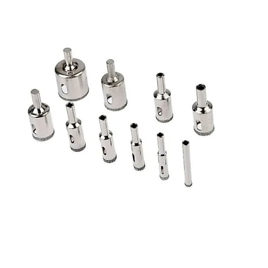 Brocas Diamante Fura Vidro Marmore Piso Ceramica  Jogo com10 pcs