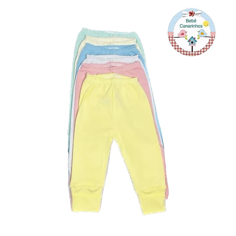 MIJÃO de Bebê SUEDINE 100% algodão. Calça com Pé Reversível Cores variadas RN P M G. Valor Unitário.