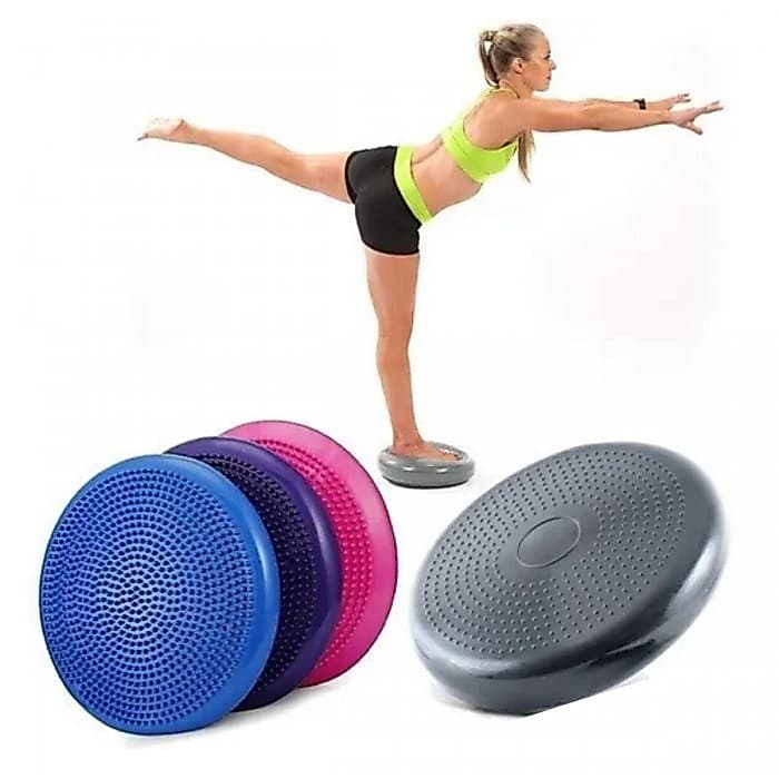 Prancha Almofada de Equilíbrio Disco Pilates Yoga Inflável 33cm Exercícios Fitness