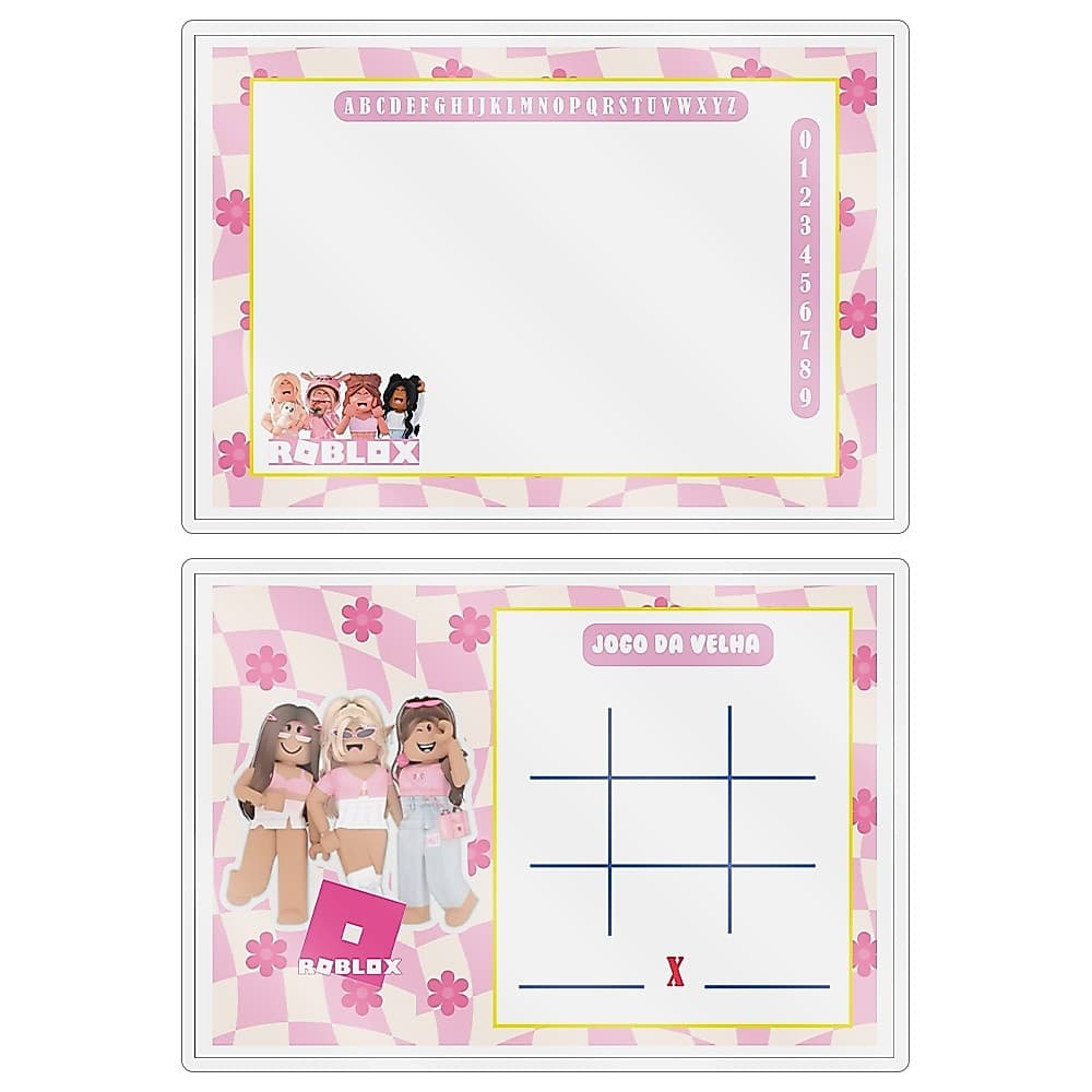 Kit 10 Lousas Mágica + Caneta Com Apagador Lembrancinha Festas Infantil Qualquer Tema Roblox Rosa