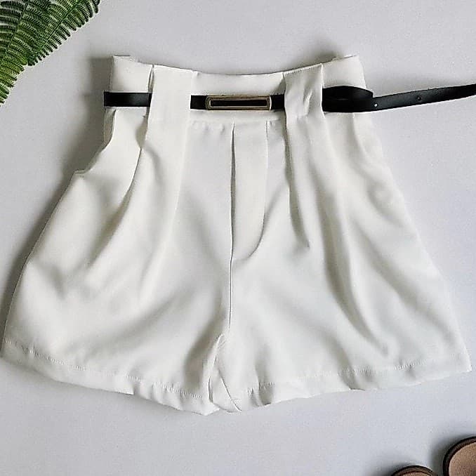 Short Alfaiataria Com Bolso Social Zíper Feminino Promoção ENVIO IMEDIATO